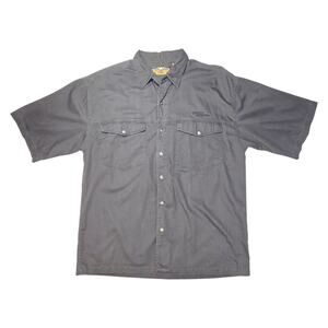 Harley Davidson Men's Classic Button Down Garage Shirt Gray Size XL Embroidered